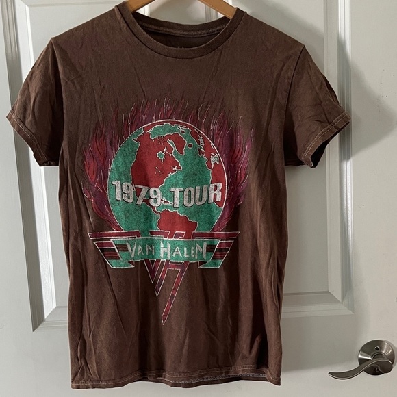 Van Halen Tops - Van Halen 1979 Tour Brown T-Shirt 2023 official merch sz medium